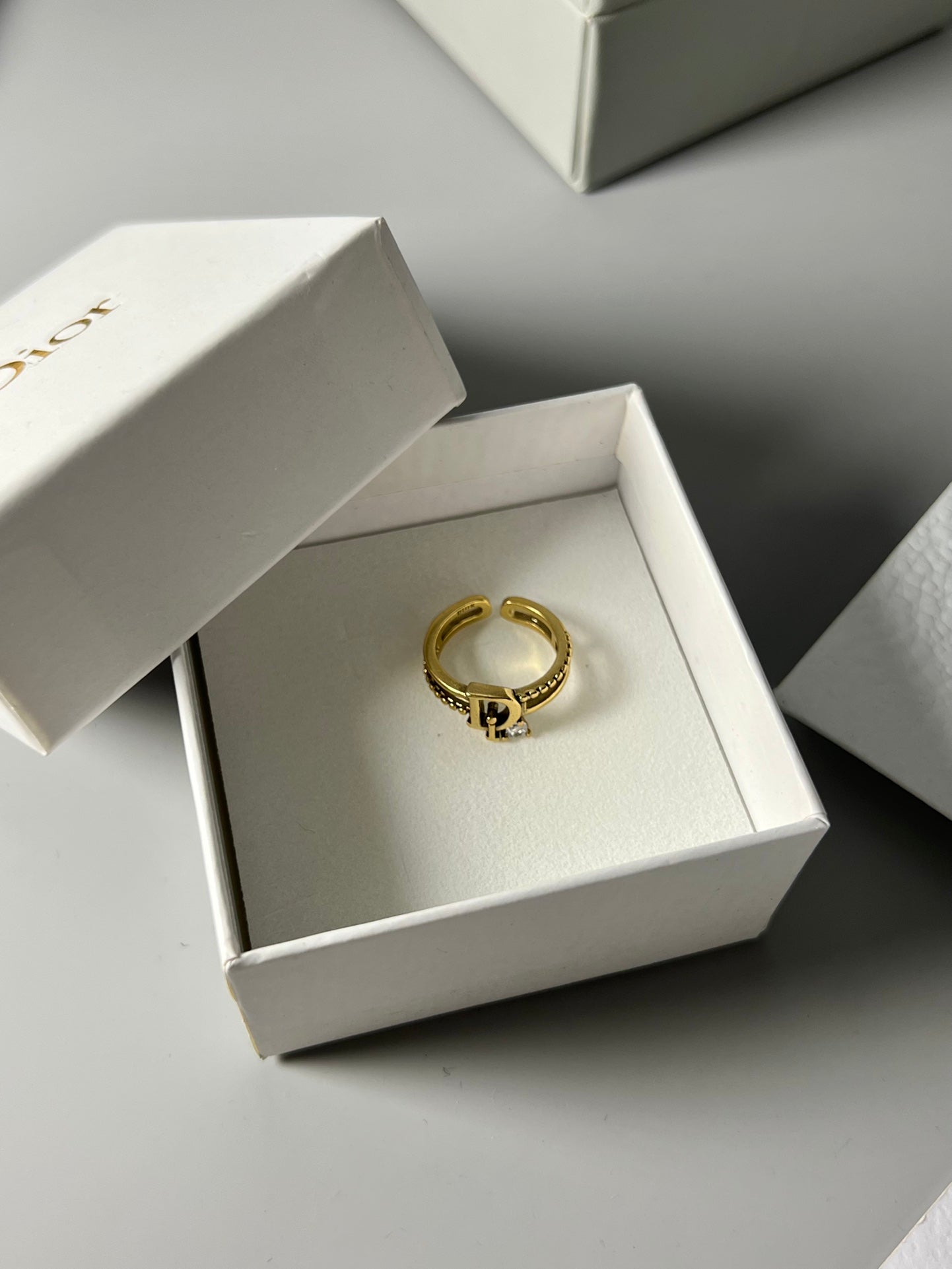 Dior Crystal 18K Gold Ring