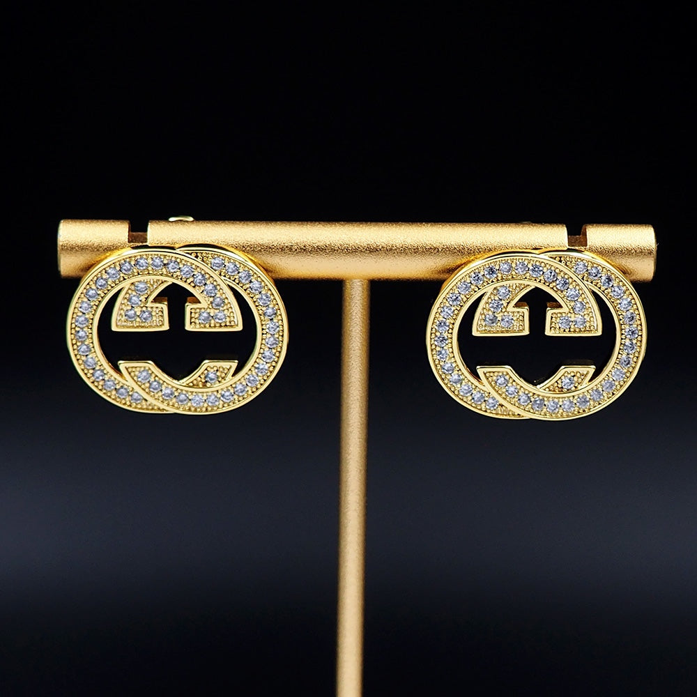 Gucci Double Diamonds 18K Gold Earrings