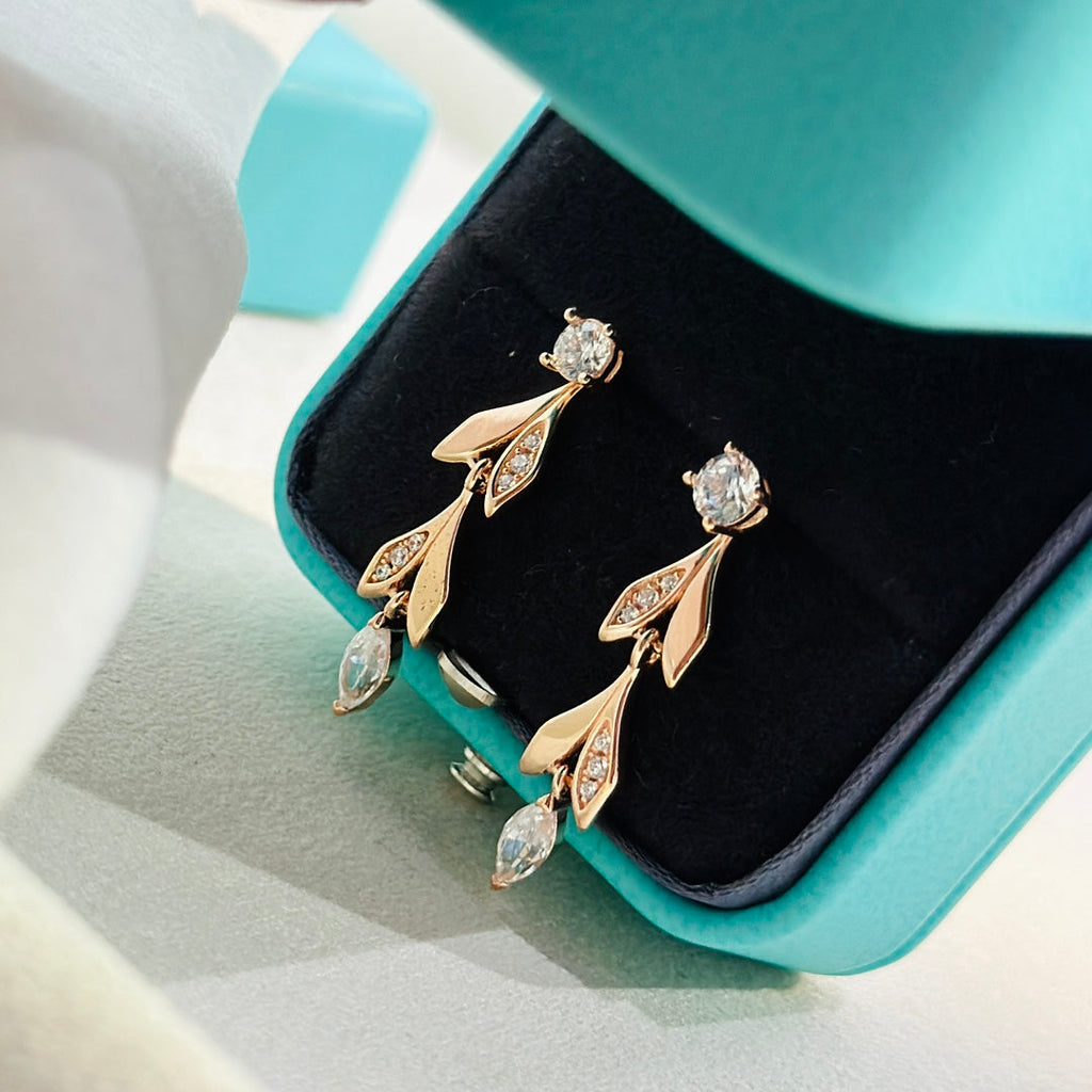 Tiffany Victoria Vine Convertible Drop 18K Gold Earrings