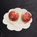 Chanel Red 18K Gold Earrings