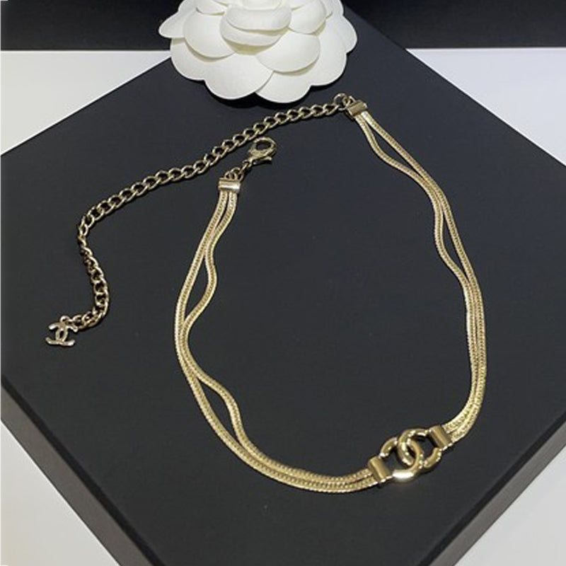Chanel Gold Choker Chain 18K Gold Necklace