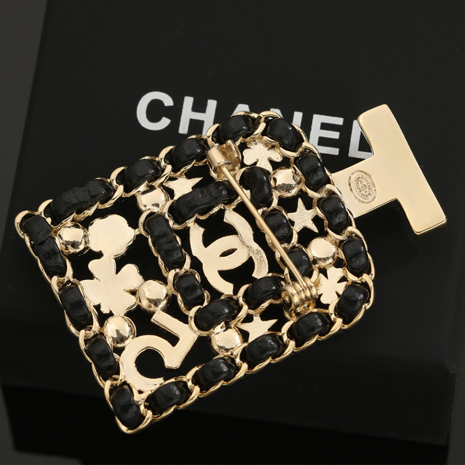 Chanel Bottle Strass 18K Gold Brooch