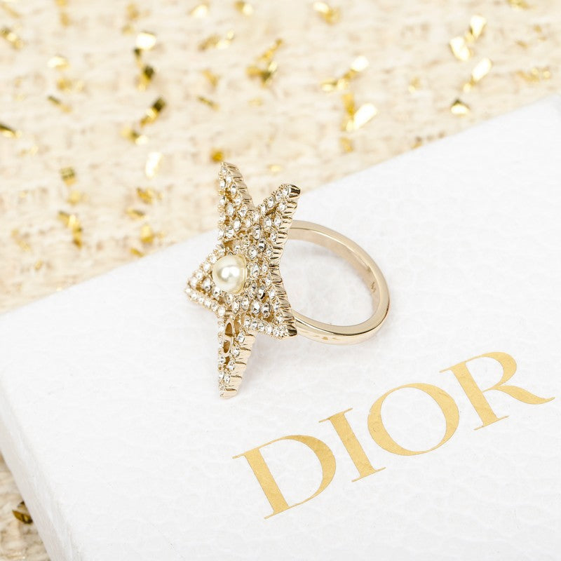 Dior Star Diamond 18K Gold Brooch