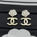 Chanel Camellia 18K Gold Earrings
