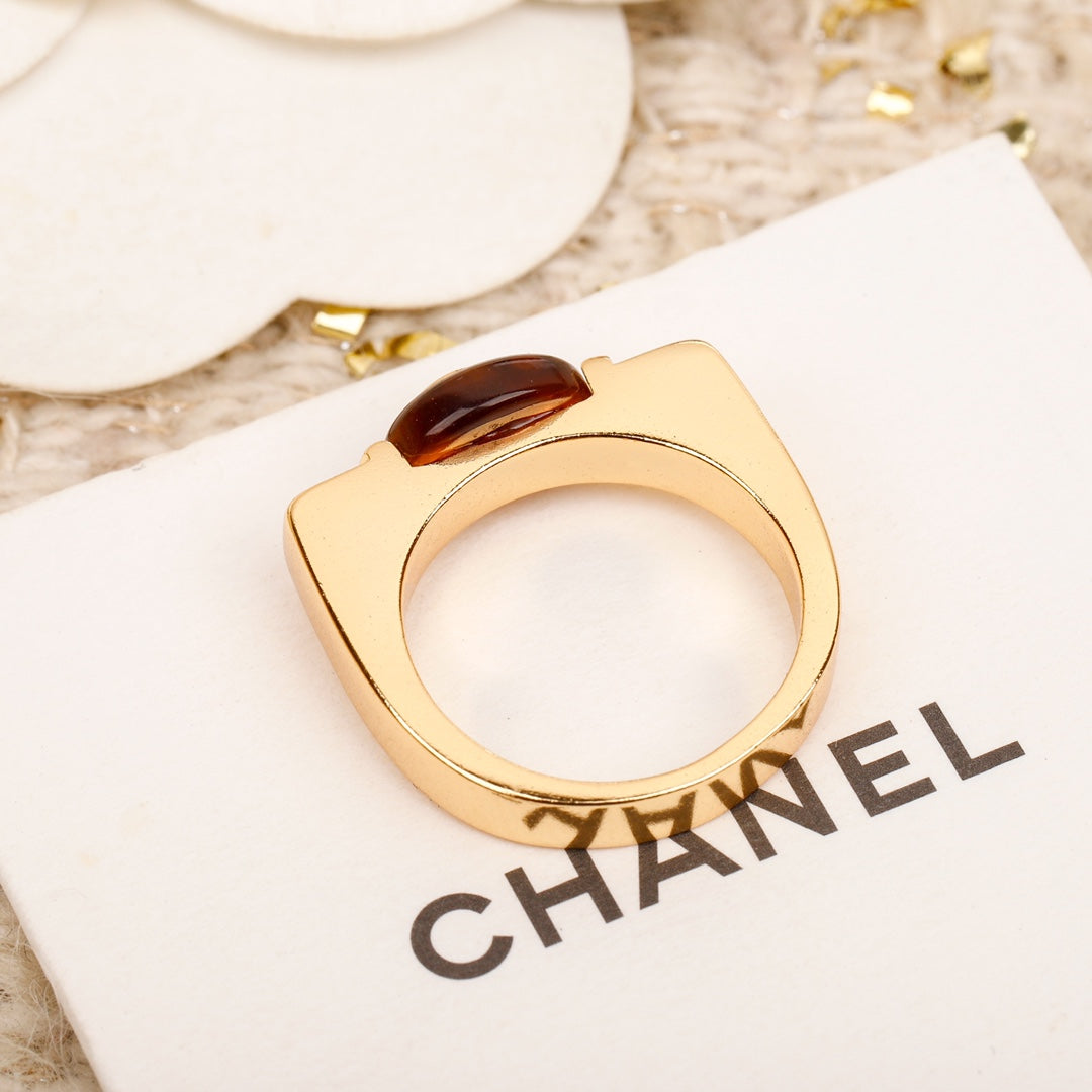 Chanel Red 18K Gold Ring