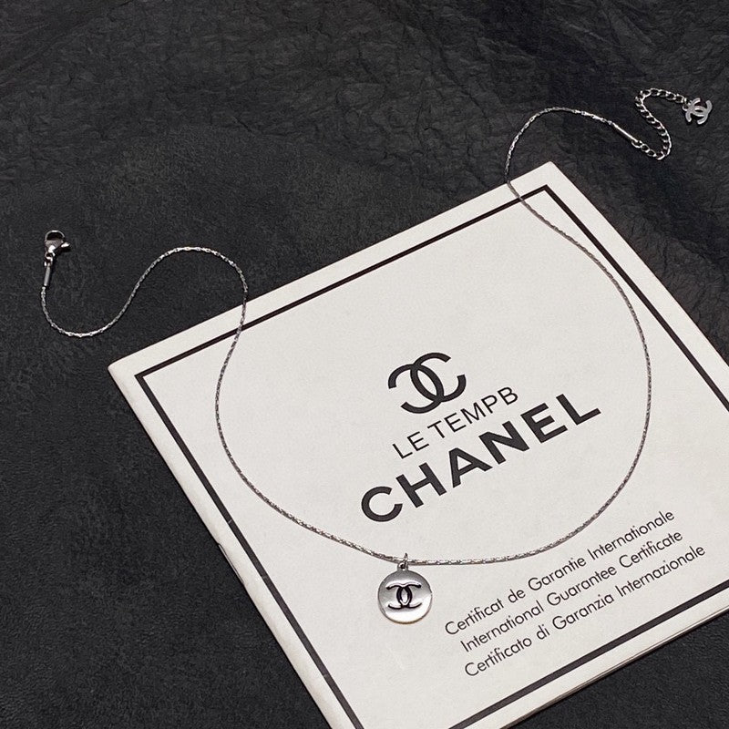 Chanel Round Logo 18K Gold Necklace