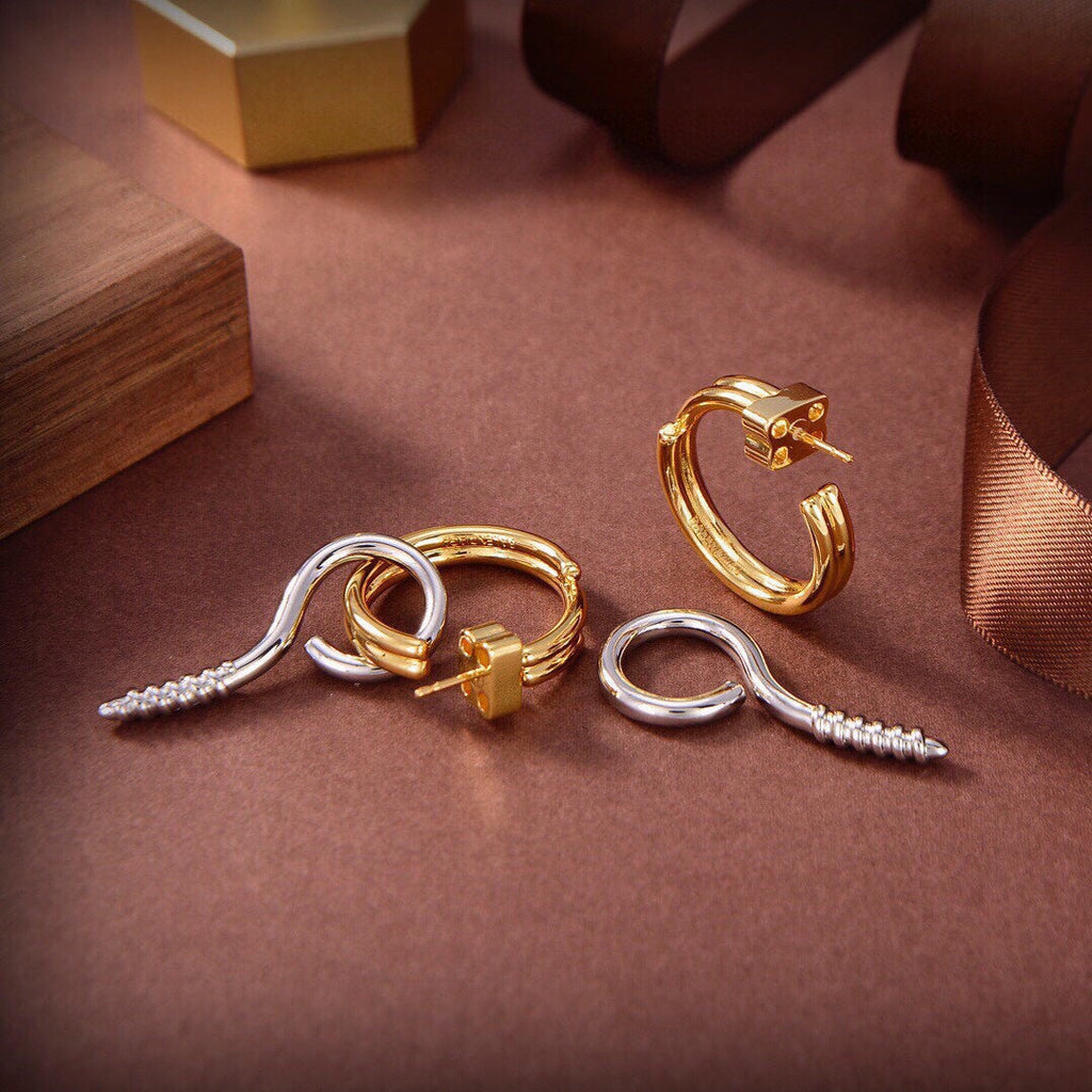 Balenciaga Screw 18K Gold Earrings