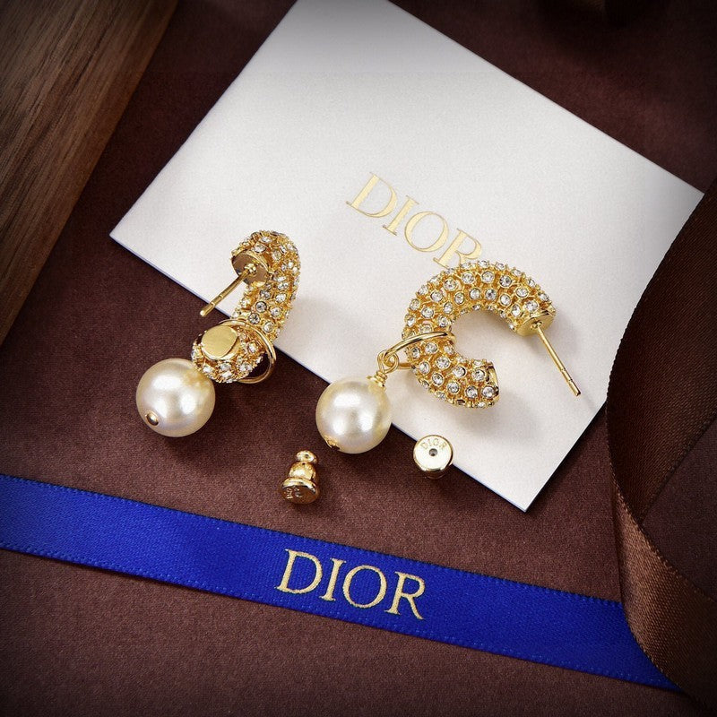 Dior Tribales Pave Diamond 18K Gold Earrings