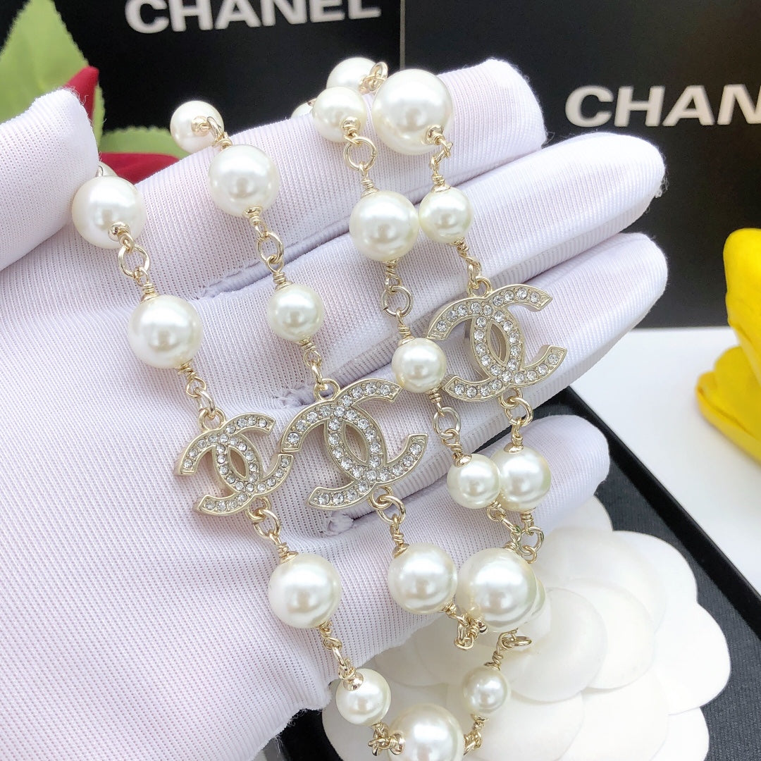 Chanel Long Pearls 18K Gold Necklace