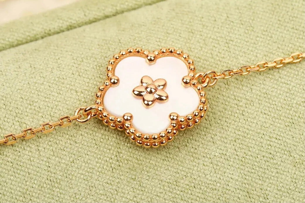 Lucky Spring Plum Blossom 18K Gold Bracelet