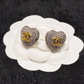 Chanel Heart Diamonds 18K Gold Earrings