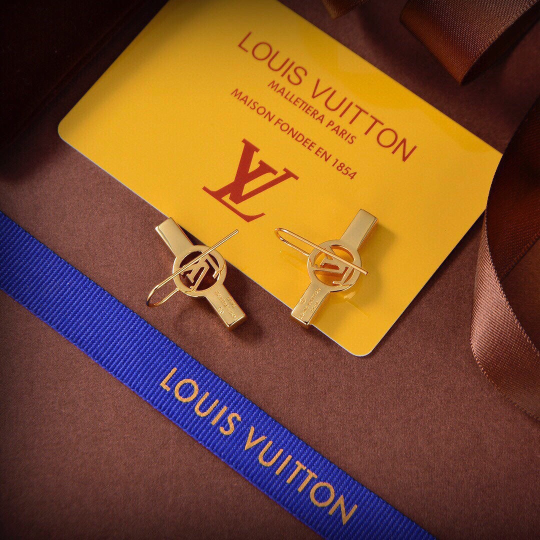 Louis Vuitton Crystals 18K Gold Earrings