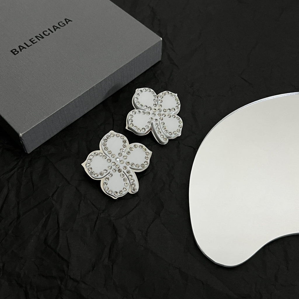 Balenciaga Flower 18K Gold Earrings