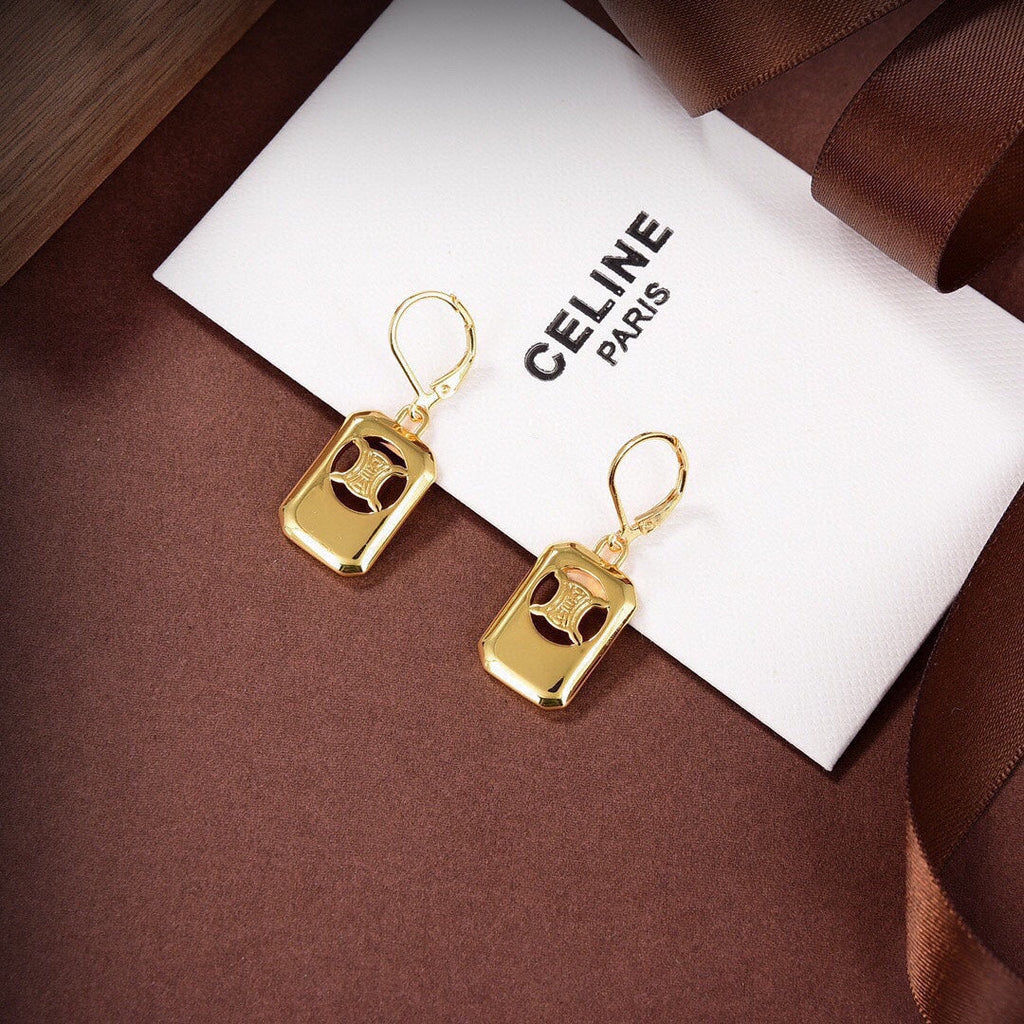 Celine Square Hoops 18K Gold Earrings