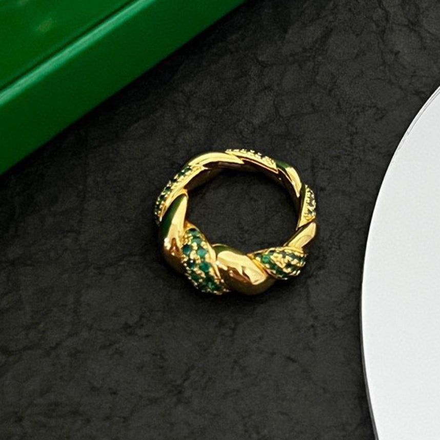 Bvlgari Green Crystals 18K Gold Ring