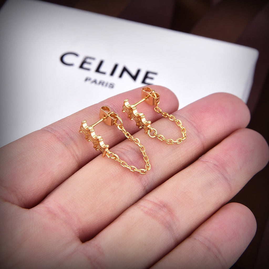 Celine Chain 18K Gold Earrings