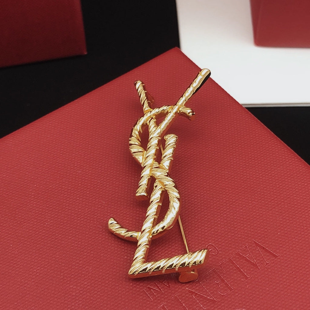 YSL Gold 18K Gold Brooch