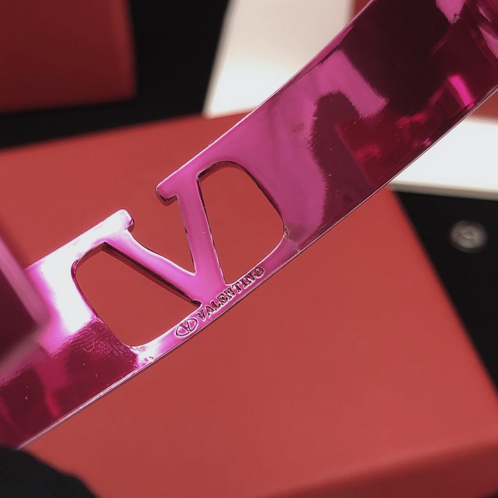 Valentino Pink Cuff 18K Gold Bracelet