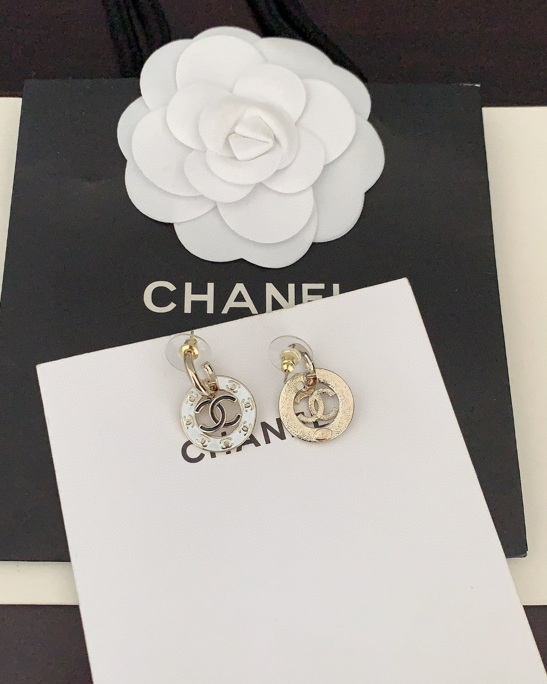 Chanel Circle 18K Gold Earrings