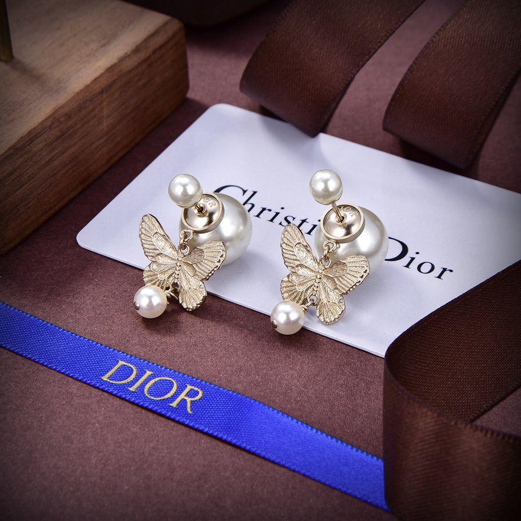 Dior Tribales Pearl 18K Gold Earrings