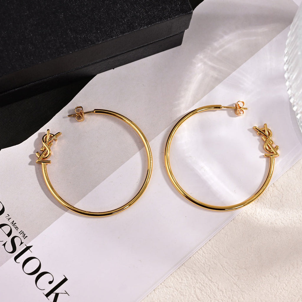 YSL Circle Gold 18K Gold Earrings