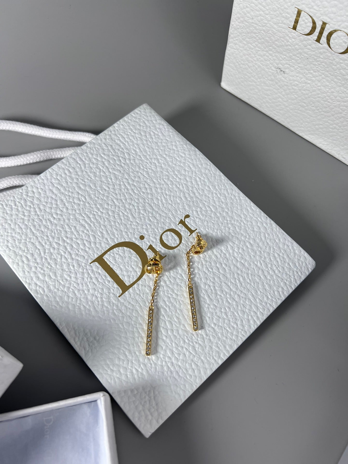 Dior Vintage Tassel Diamonds 18K Gold Earrings
