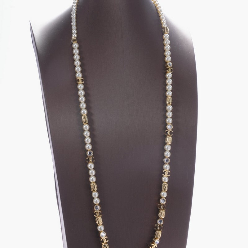 Chanel 26C Crystal Long 18K Gold Necklace