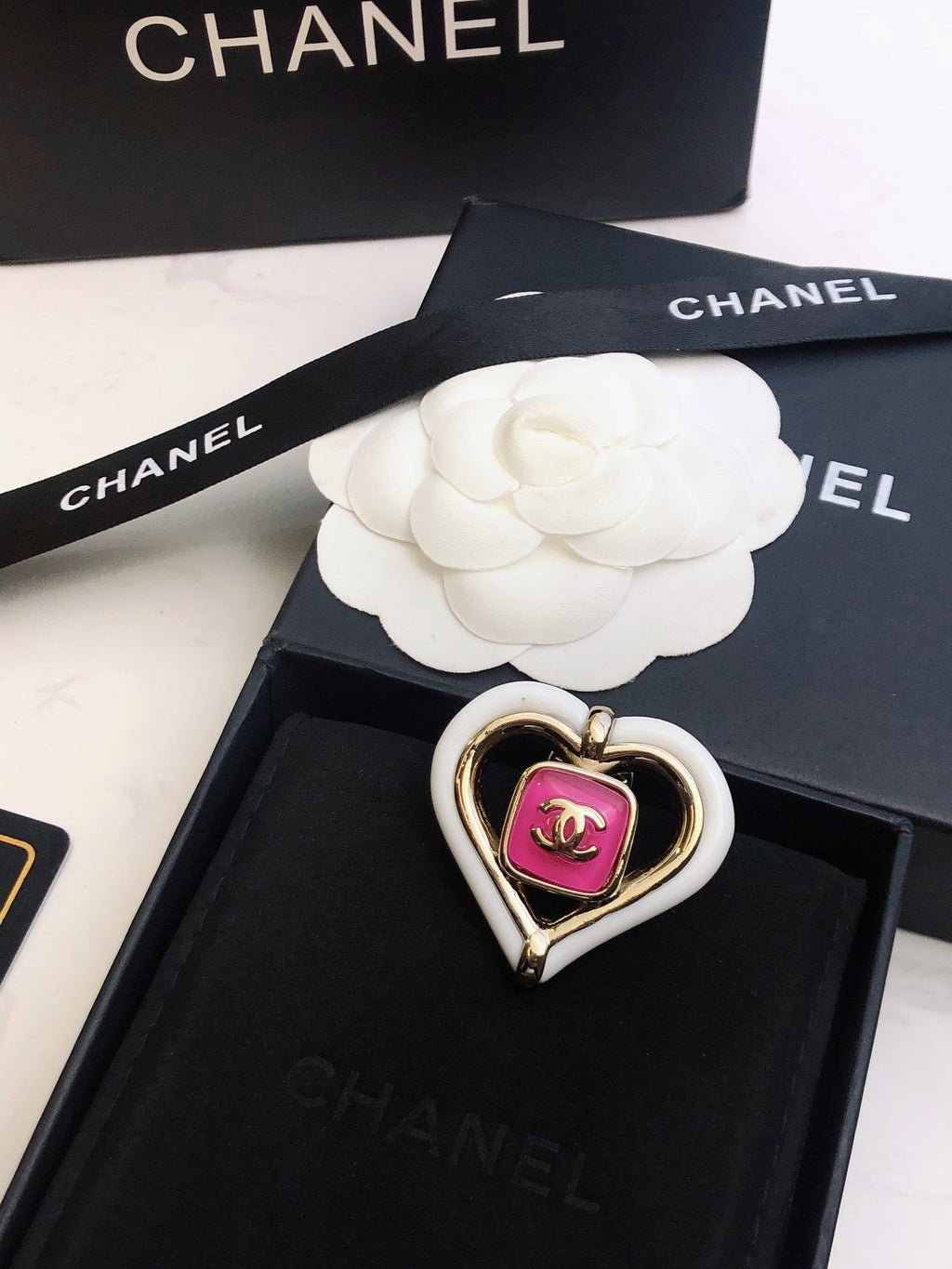 Chanel Heart 18K Gold Brooch