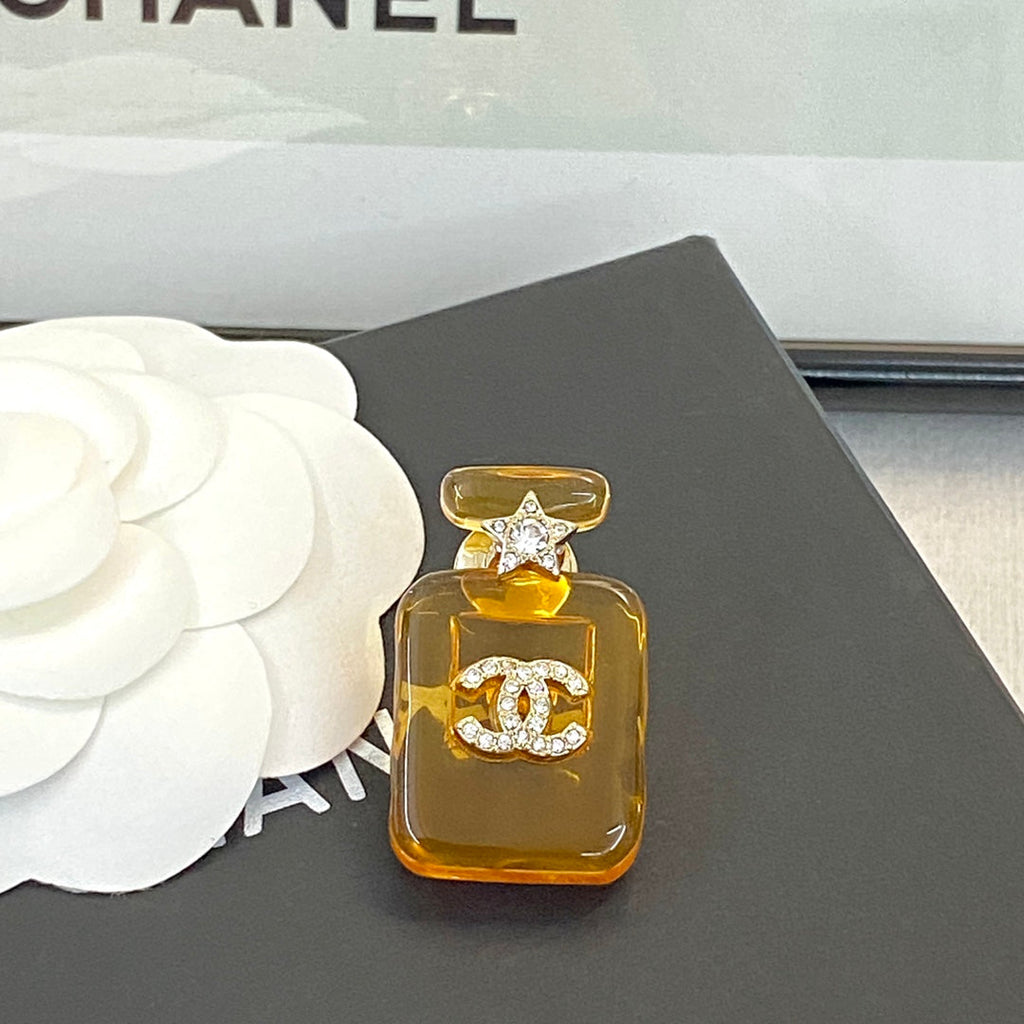 Chanel Perfume Color Bottle 18K Gold Brooch