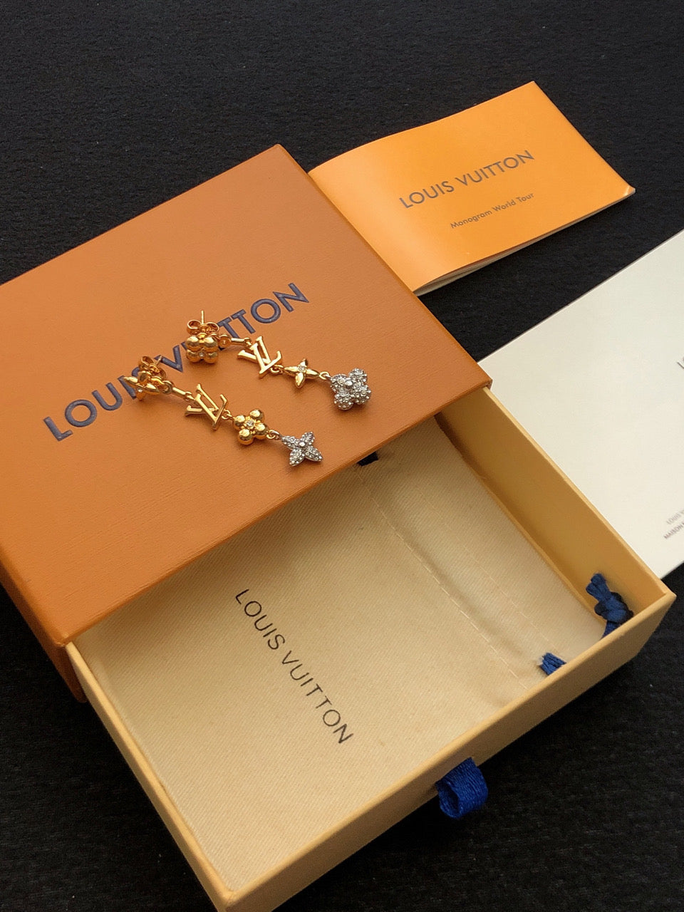 Louis Vuitton Monogram 18K Gold Earrings