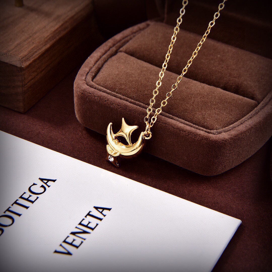 Bvlgari Star Moon 18K Gold Necklace