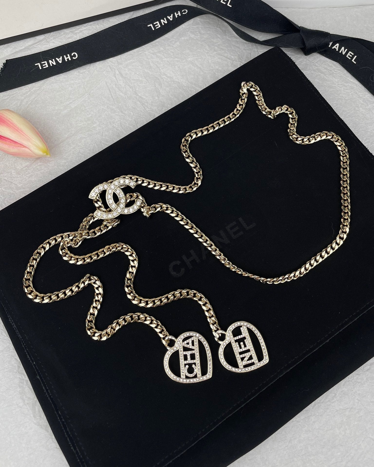 Chanel Heart Chain 18K Gold Necklace