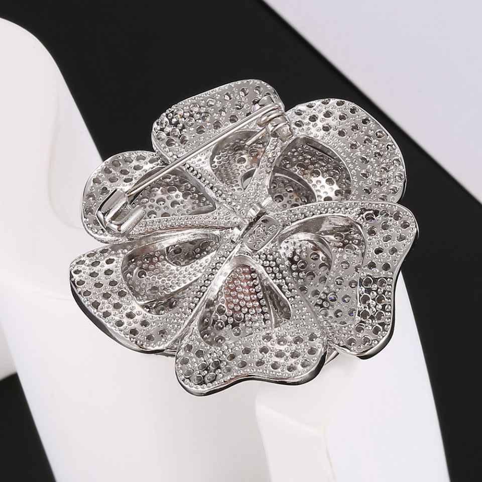 Chanel Camellia Diamonds 18K Gold Brooch