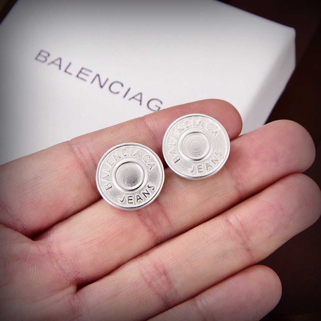 Balenciaga Circle 18K Gold Earrings