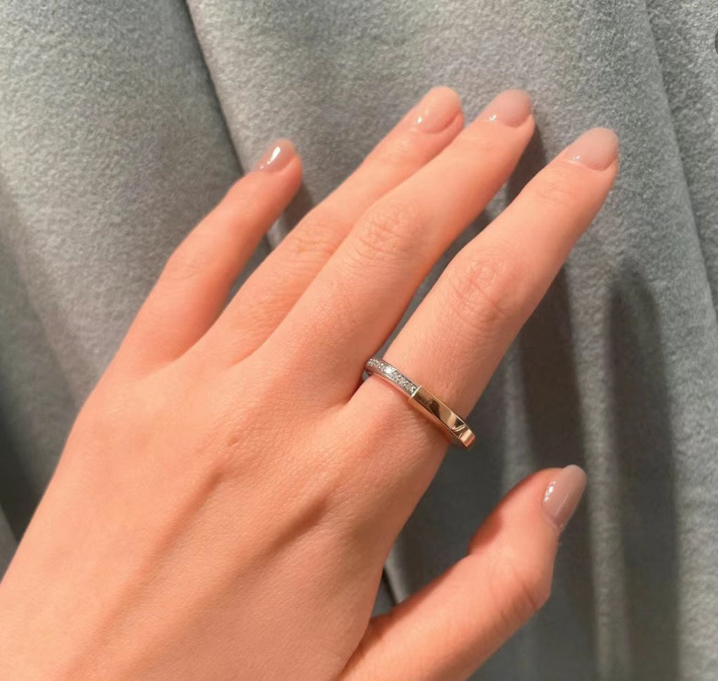 Tiffany Lock Diamond 18K Rose Gold Ring