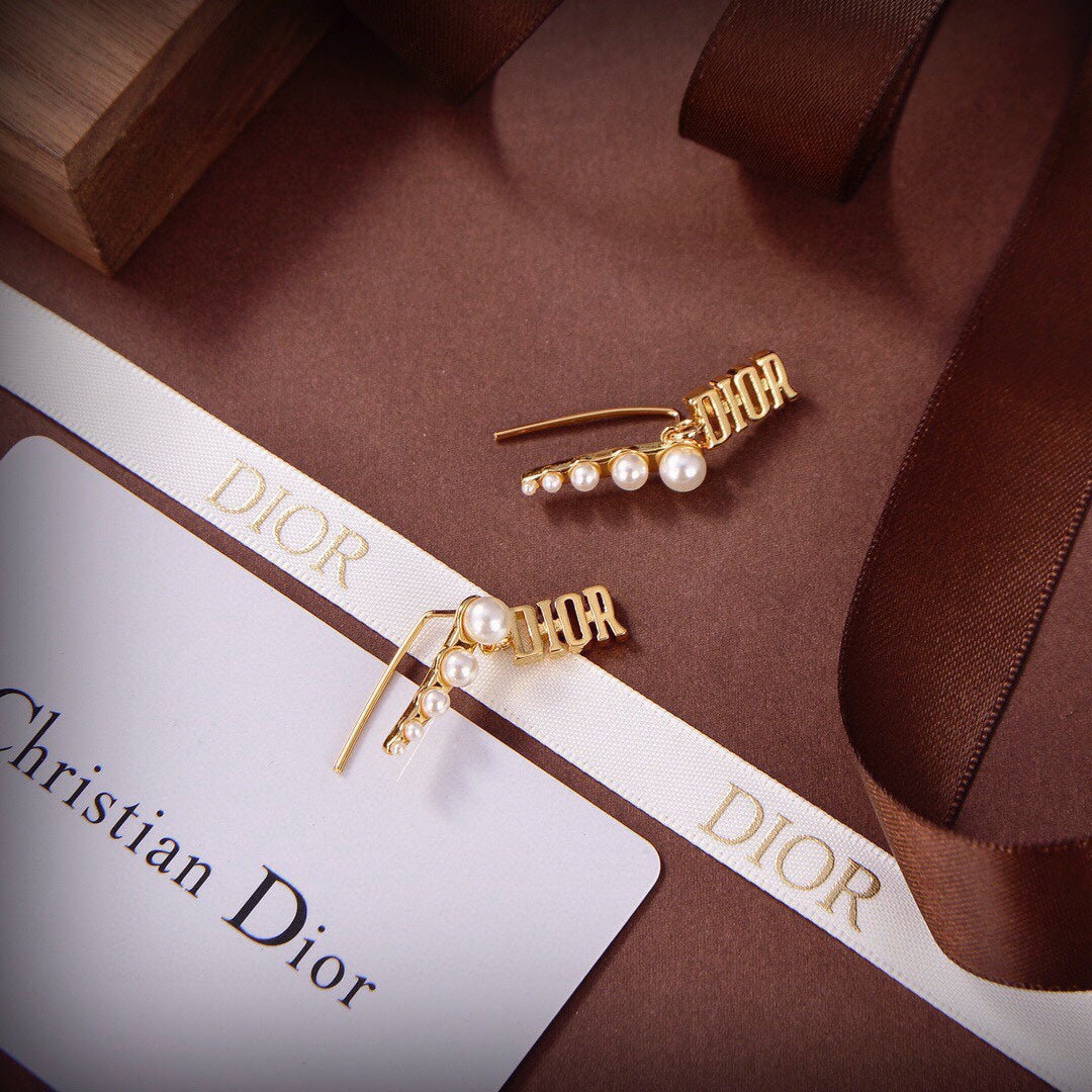 Dior Revolution Resin Pearls 18K Gold Earrings