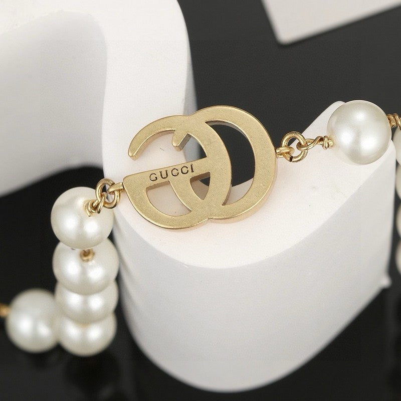 Gucci Double Pearl 18K Gold Necklace