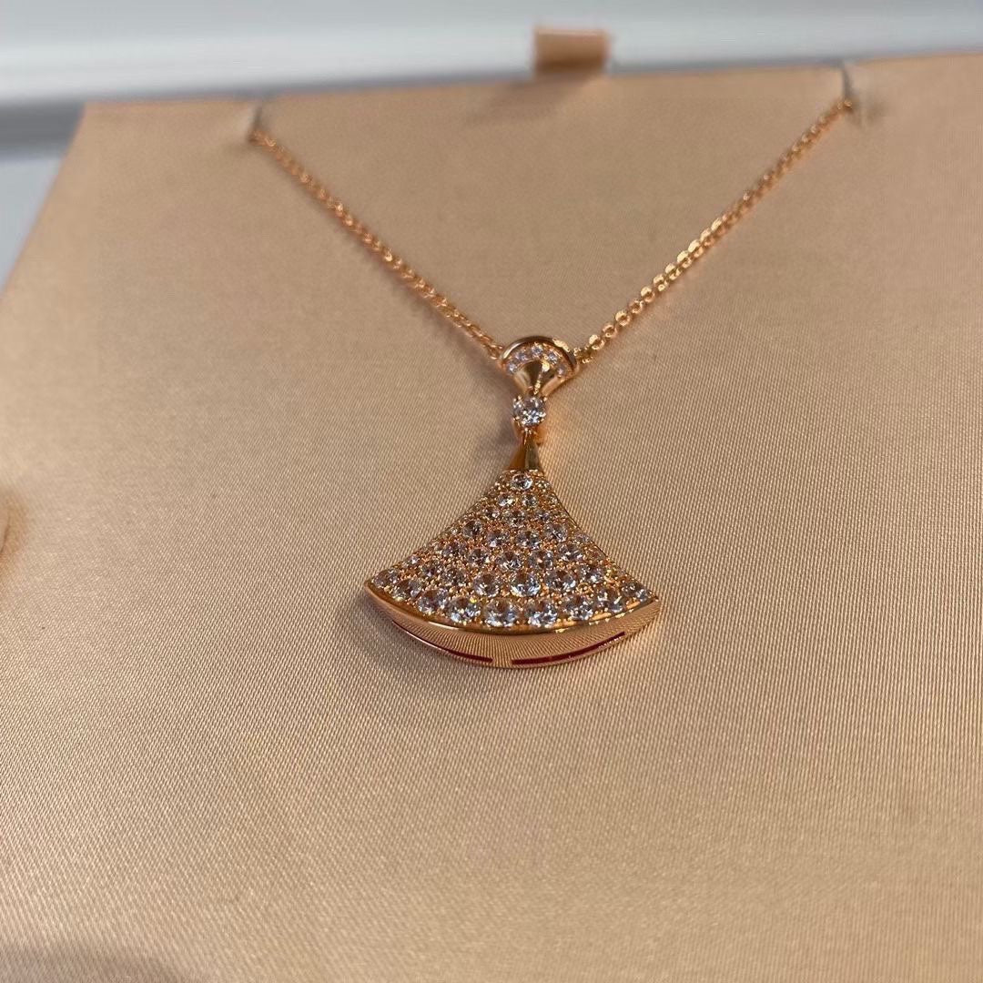 Bvlgari BVLGARI Dream Pave Diamond 18K Gold Necklace