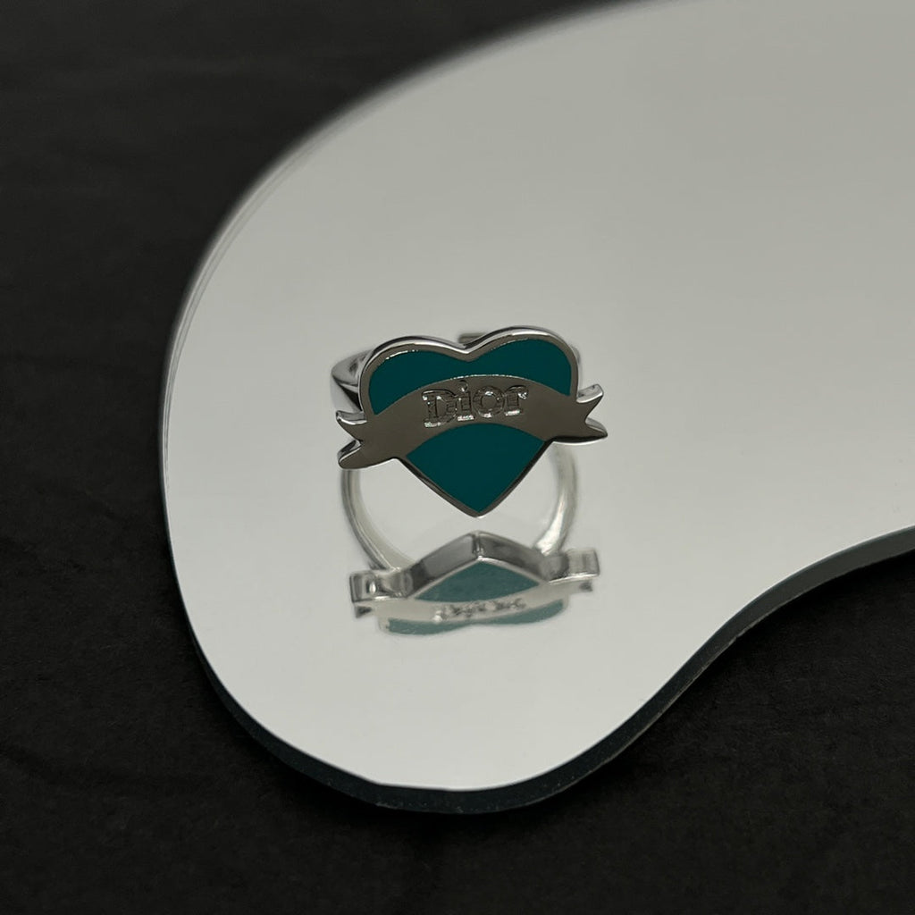 Dior Blue Heart 18K Gold Ring
