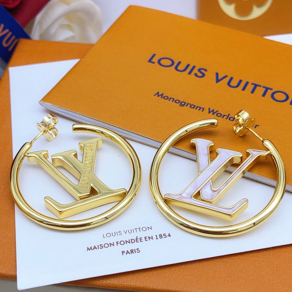 Louis Vuitton Louise Hoop Pearls 18K Gold Earrings