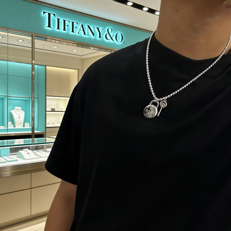Tiffany Return to 1837 Lock 18K Gold Necklace