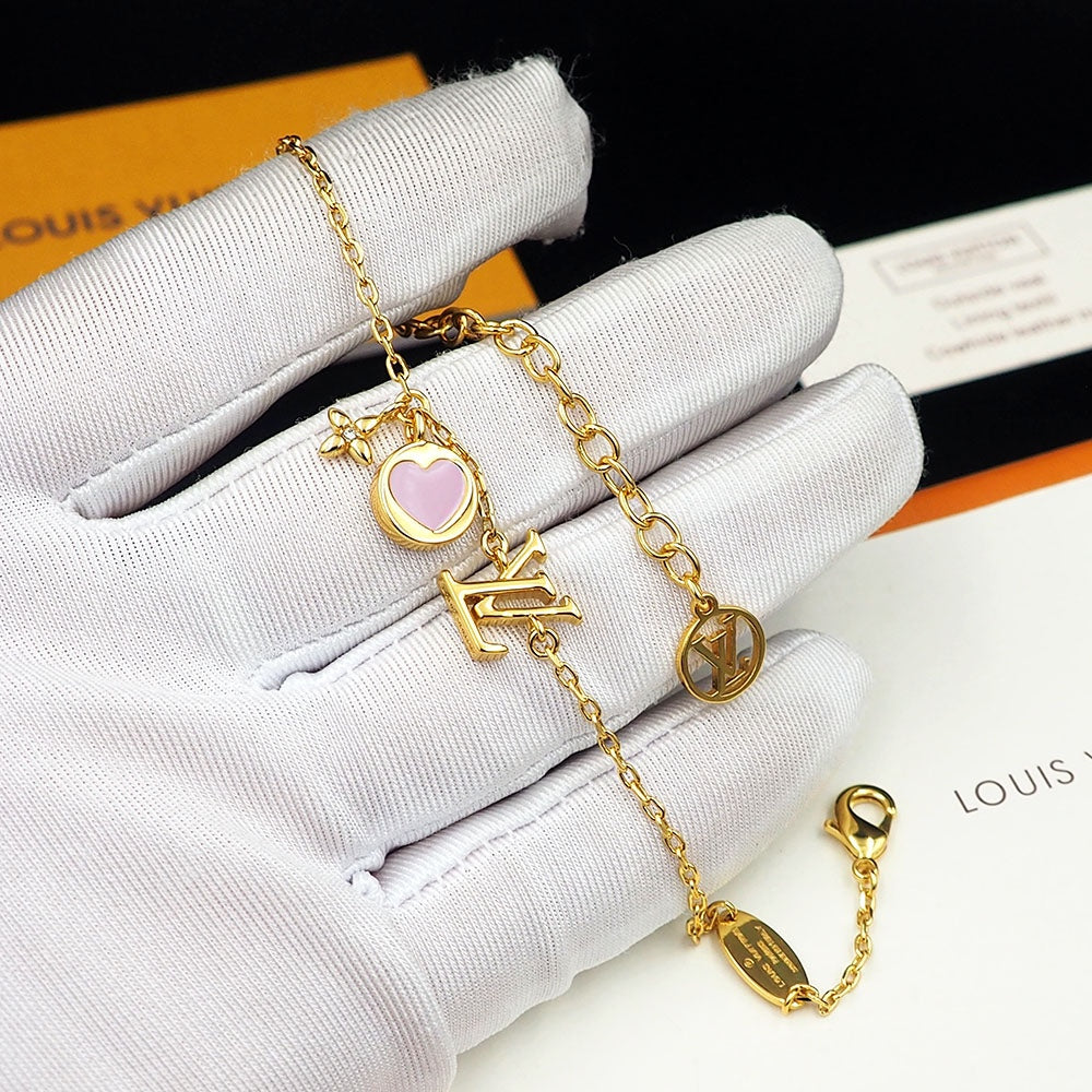 Louis Vuitton Iconic Pink Heart 18K Gold Bracelet