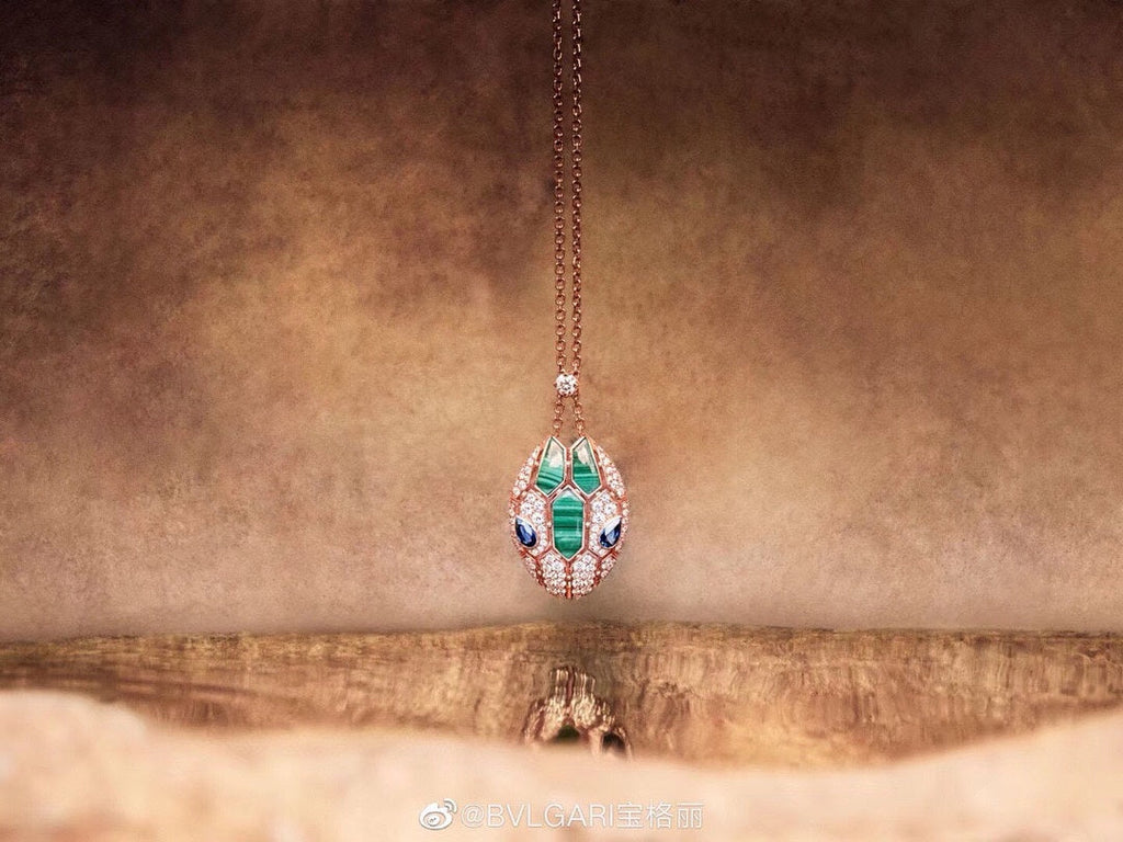 Bvlgari Serpenti Malachite 18K Gold Necklace