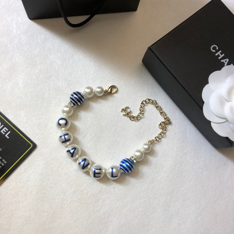 Chanel Blue Pearl 18K Gold Bracelet