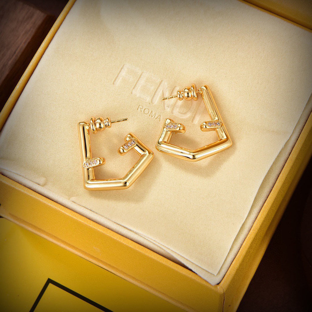 Fendi First 18K Gold Earrings