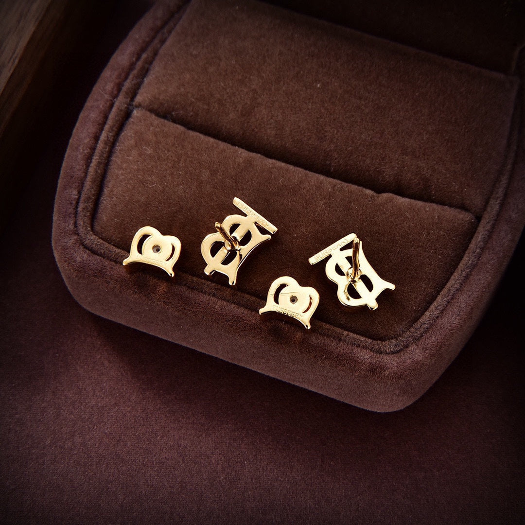 Balenciaga Logo 18K Gold Earrings