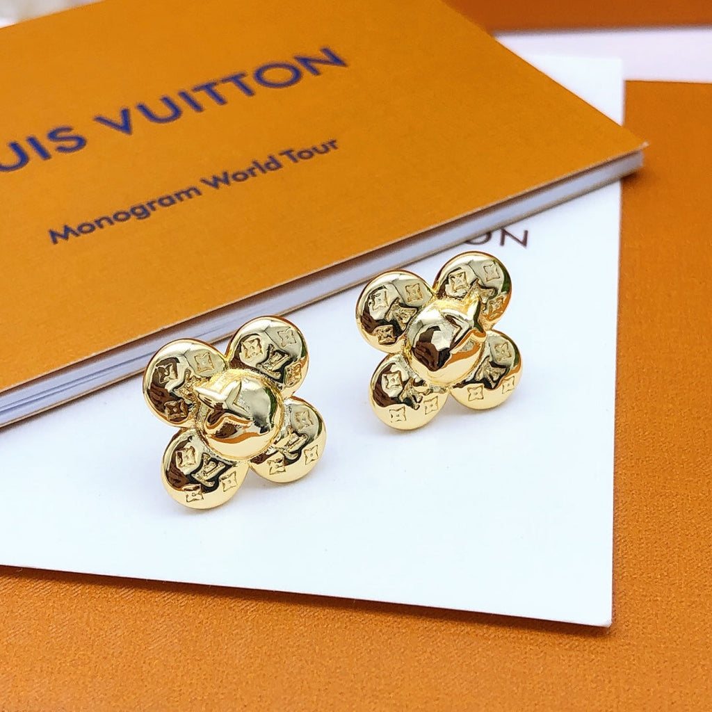 Louis Vuitton Vivienne 18K Gold Earrings