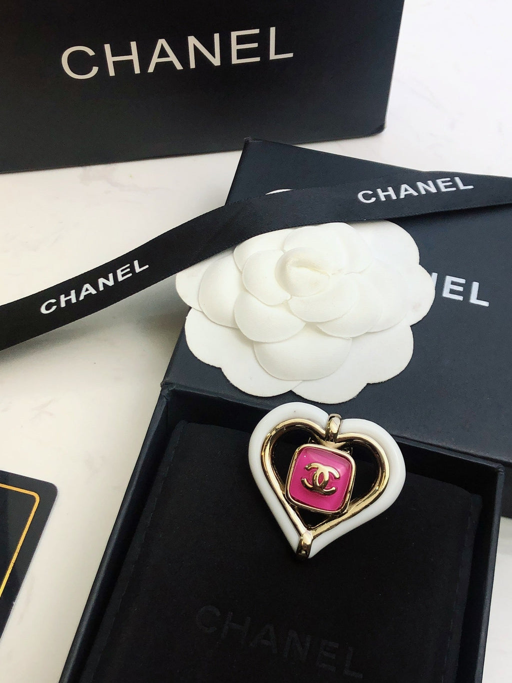 Chanel Heart 18K Gold Brooch