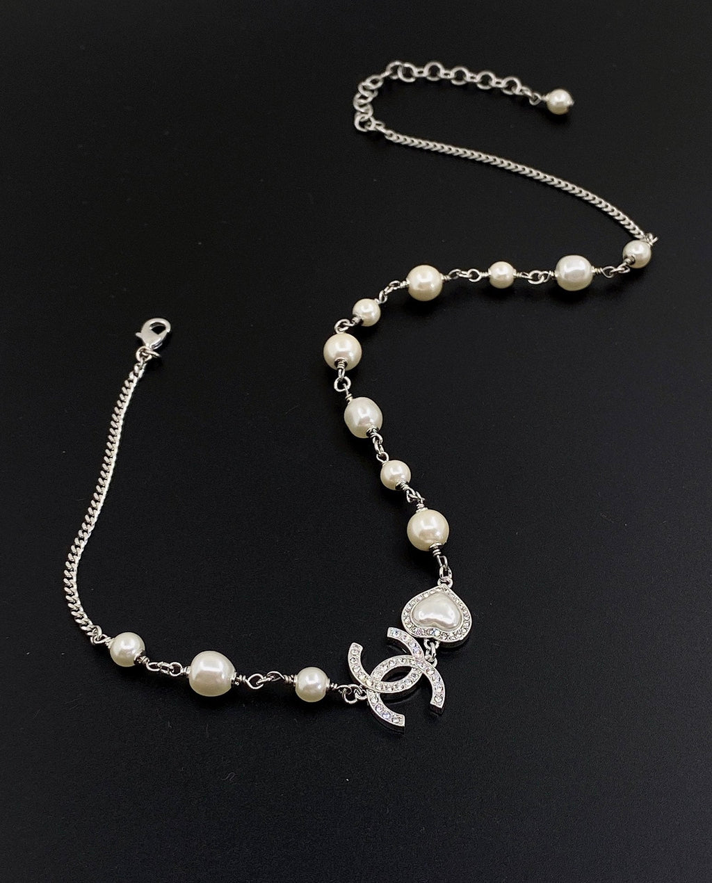 Pearls Crystals 18K Gold Necklace