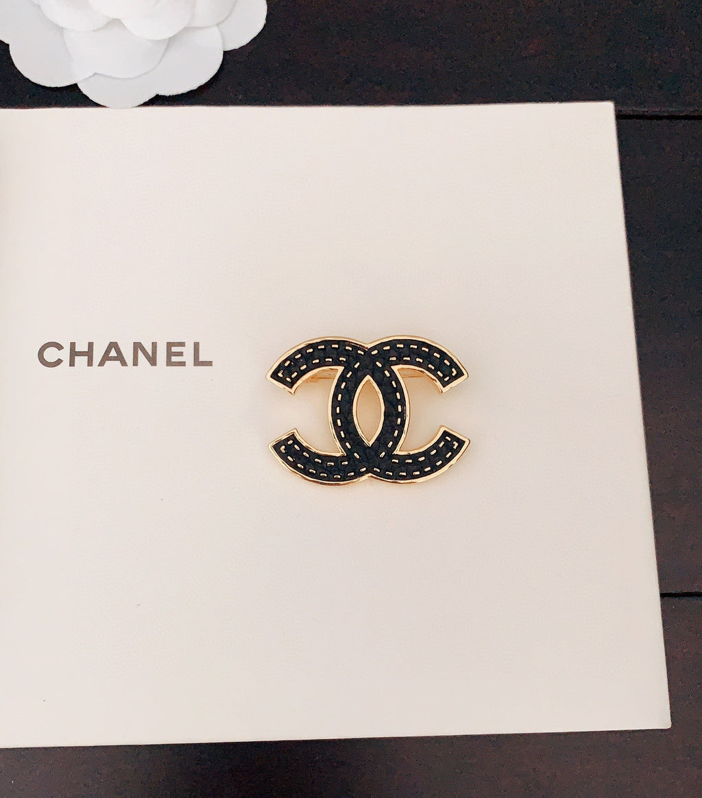 Chanel Black 18K Gold Brooch